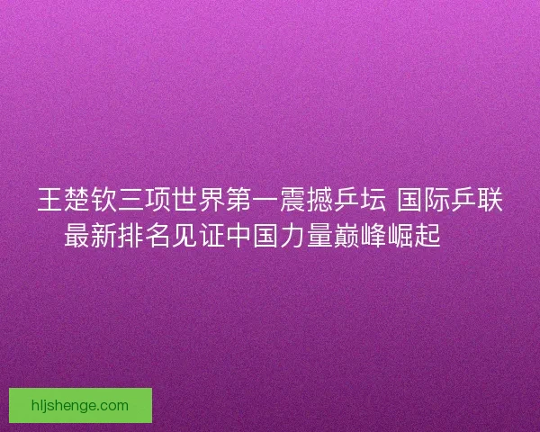 王楚钦三项世界第一震撼乒坛 国际乒联最新排名见证中国力量巅峰崛起 🏓