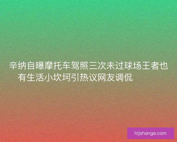 辛纳自曝摩托车驾照三次未过球场王者也有生活小坎坷引热议网友调侃😅🏍️